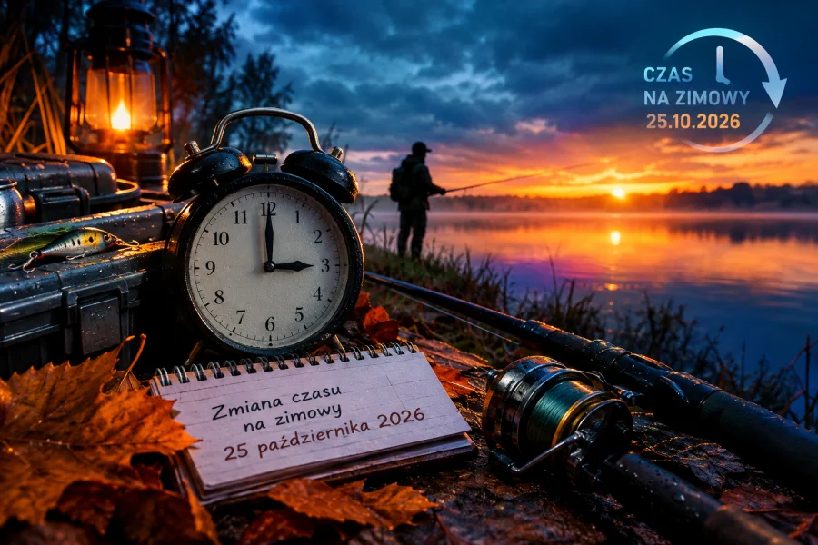 Zmiana czasu na zimowy 2026 – o której jechać na ryby? Wędkarze powinni to wiedzieć
